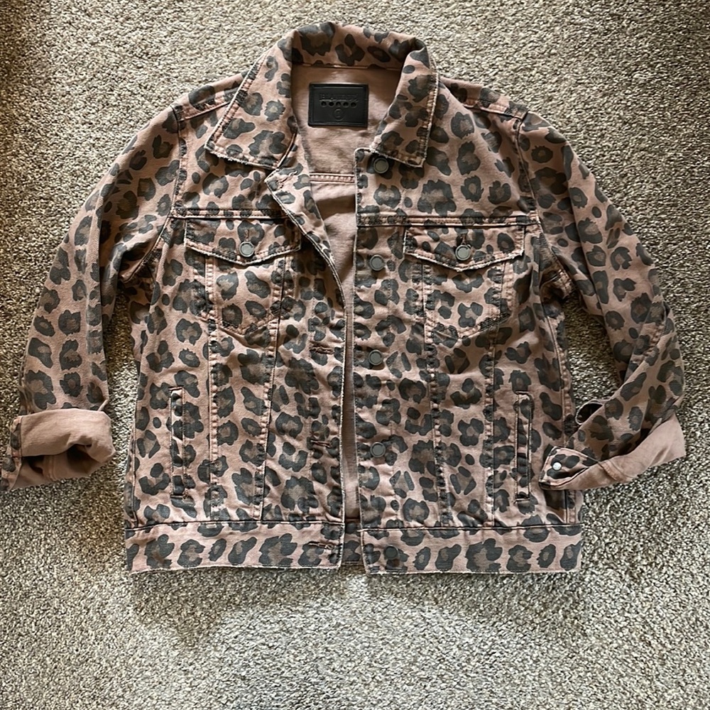 BLANKNYC leopard jean jacket